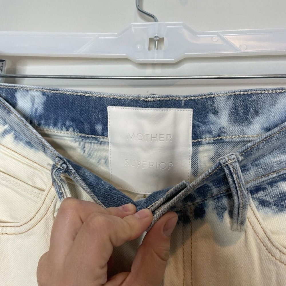 Mother Superior The Dutchie Dante’s Garden Blue White Bleach Wash Jeans 27 - Picture 3 of 11